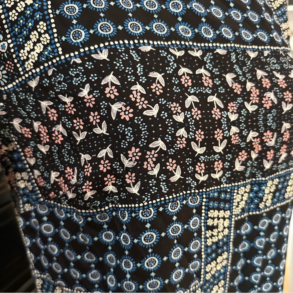 LOFT Eclectic Grandpa Patchwork Floral Long Sleeve Mini Dress Size 6 - Picture 6 of 16